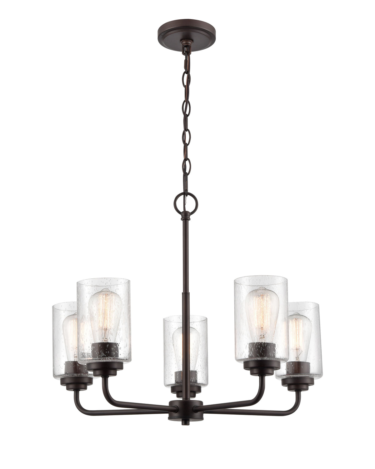 18.75'' Moven Rubbed Bronze 5 Light Chandelier