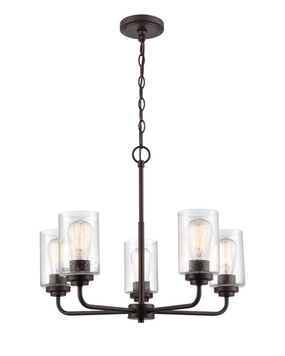 18.75'' Moven Rubbed Bronze 5 Light Chandelier