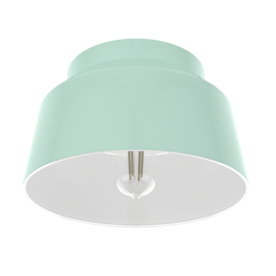 Cranbrook 11.5-inch 1-light Mint Flush Mount Ceiling Light with Metal Shade