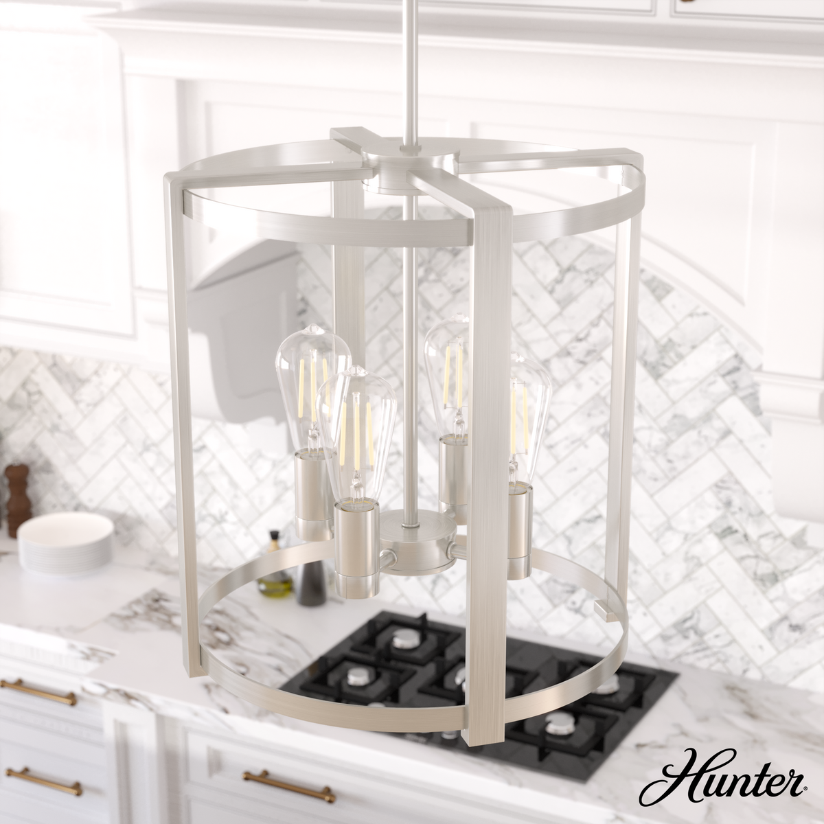 Astwood 16-inch 4-light Brushed Nickel Drum Chandelier