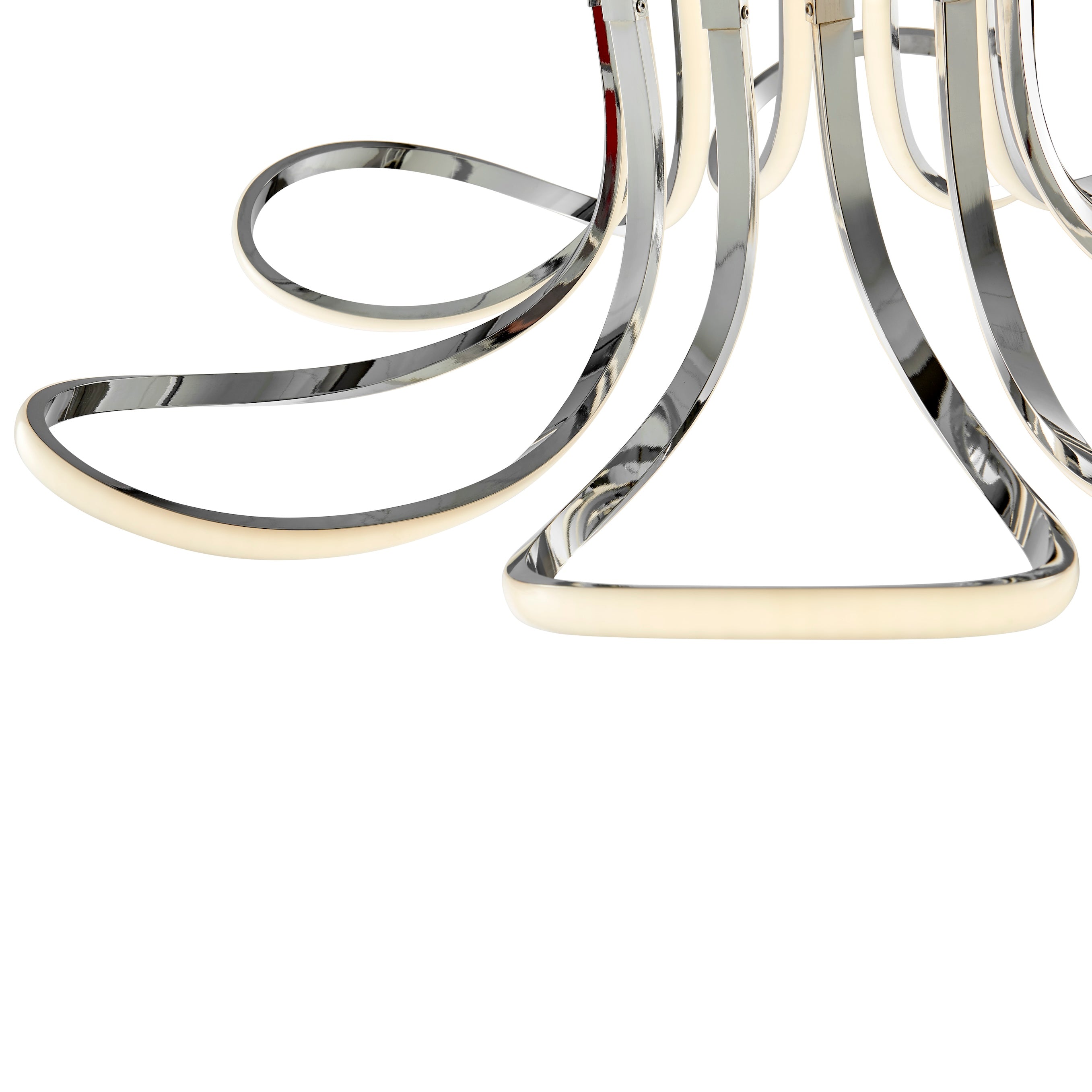 6 Petal Flower LED Strip Flush Mount Lamp | Chrome and Dimmable