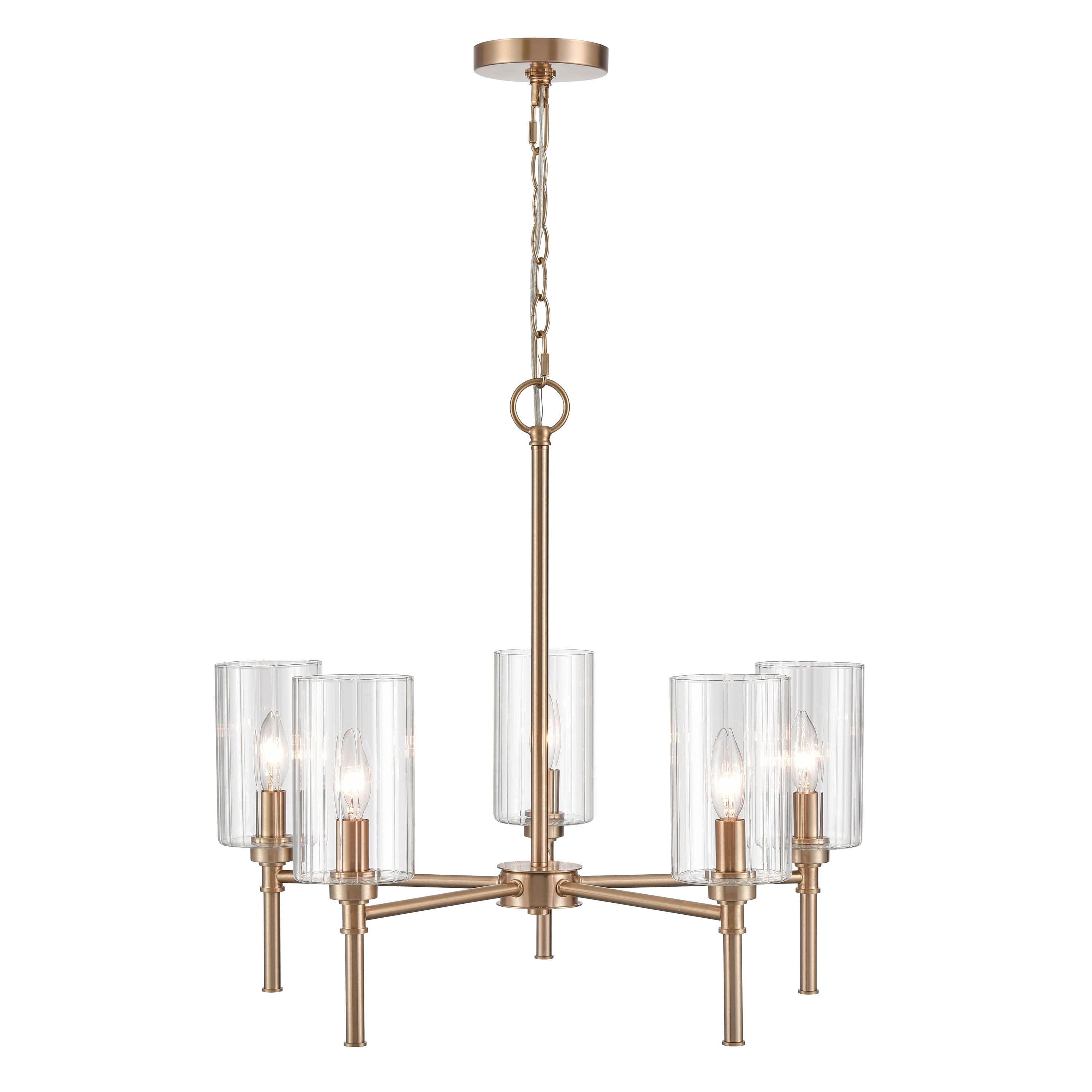 22.25'' Chastine Modern Gold 5 Light Chandelier