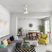 42 inch Beck Fresh White Ceiling Fan with LED Light Kit and Pull Chain