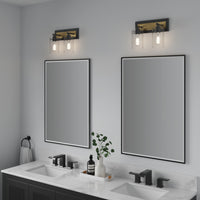 13'' Gasol Matte Black/Vintage Brass 2 Light Bath Vanity