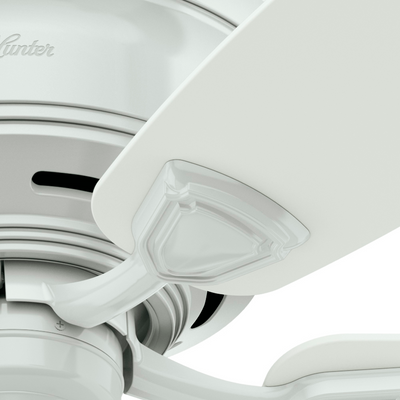 48 inch Sea Wind White Low Profile Damp Rated Ceiling Fan and Pull Chain
