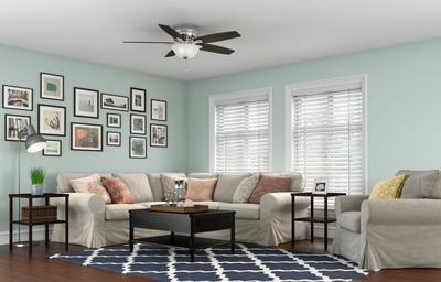 52 inch Newsome Brushed Nickel Low Profile Ceiling Fan with LED Light Kit and Pull Chain