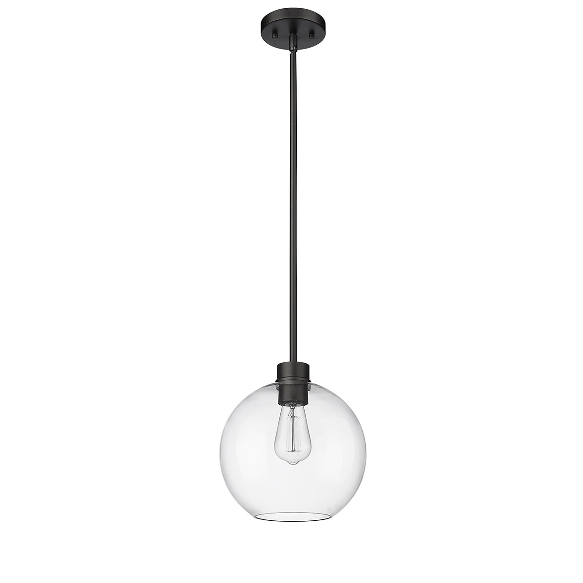 49.16'' Basin Powder Coated Black 1 Light Hanging Pendant