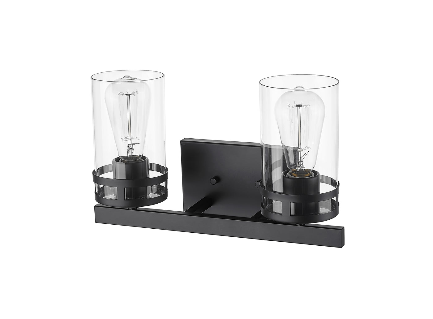 14.5'' Lunden Matte Black 2 Light Bath Vanity
