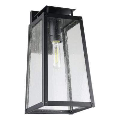 Salford 17-inch 1-light Matte Black Exterior Wall Sconce with Clear Antique Glass