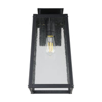 Salford 17-inch 1-light Matte Black Exterior Wall Sconce with Clear Antique Glass