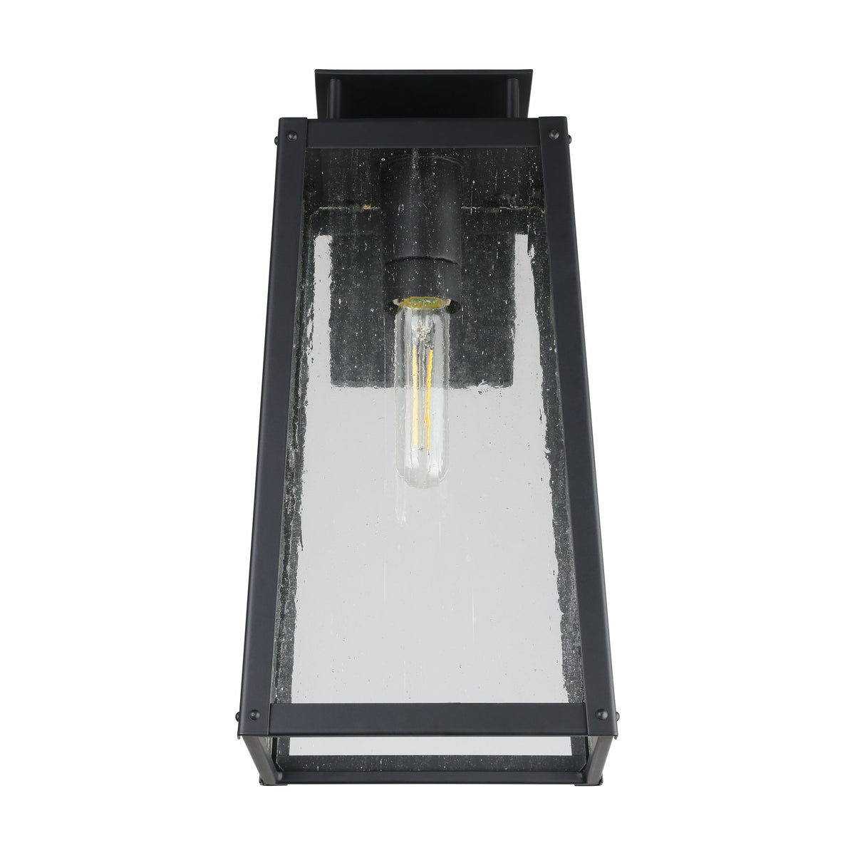 Salford 17-inch 1-light Matte Black Exterior Wall Sconce with Clear Antique Glass