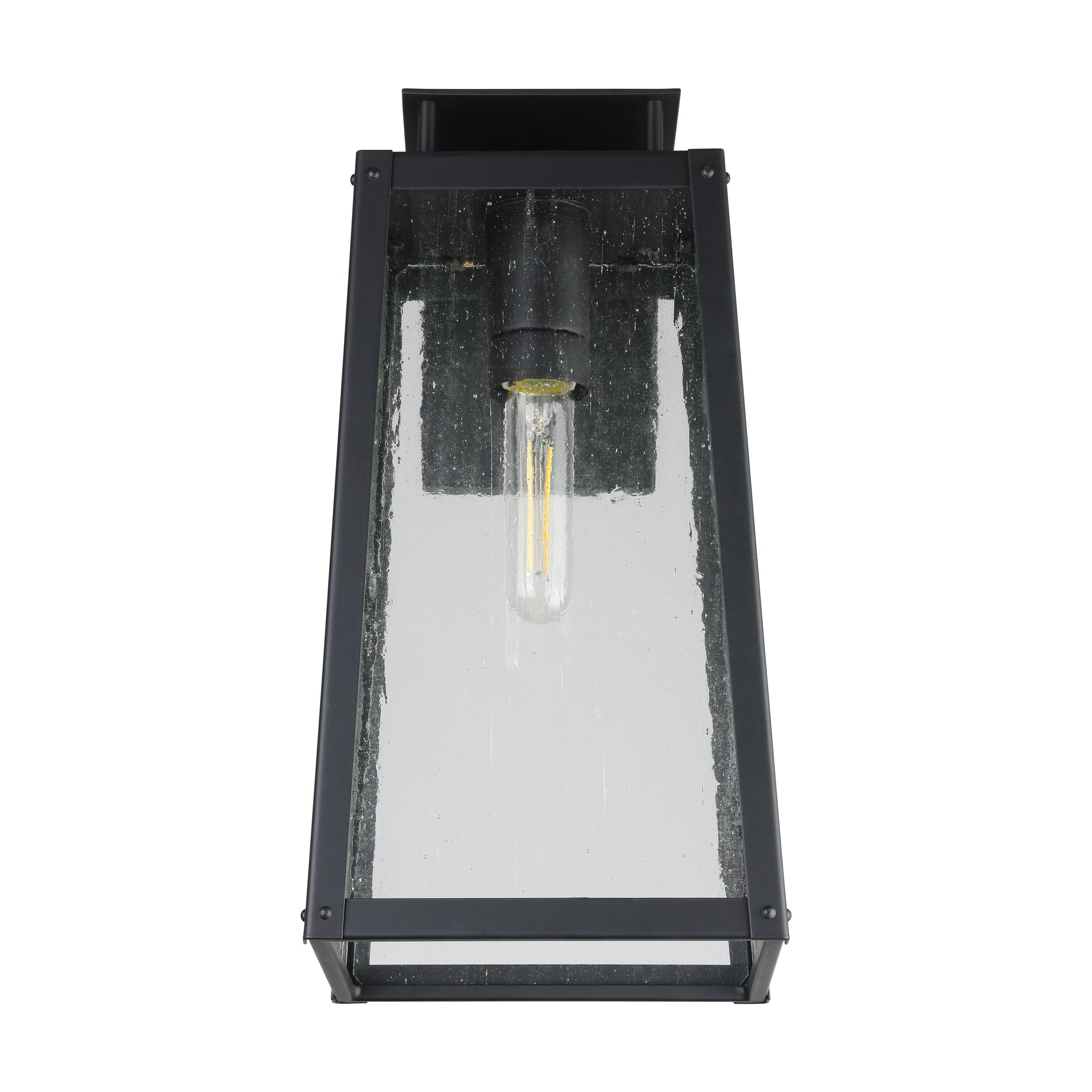 Salford 17-inch 1-light Matte Black Exterior Wall Sconce with Clear Antique Glass