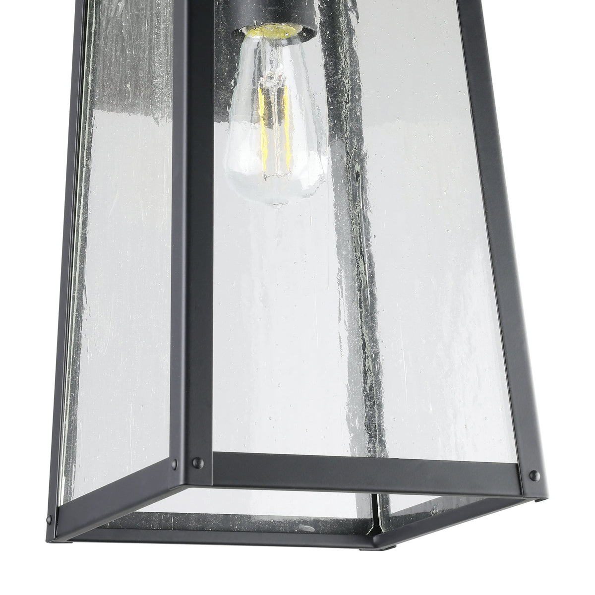 Salford 17-inch 1-light Matte Black Exterior Wall Sconce with Clear Antique Glass