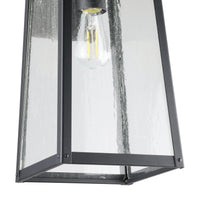 Salford 17-inch 1-light Matte Black Exterior Wall Sconce with Clear Antique Glass