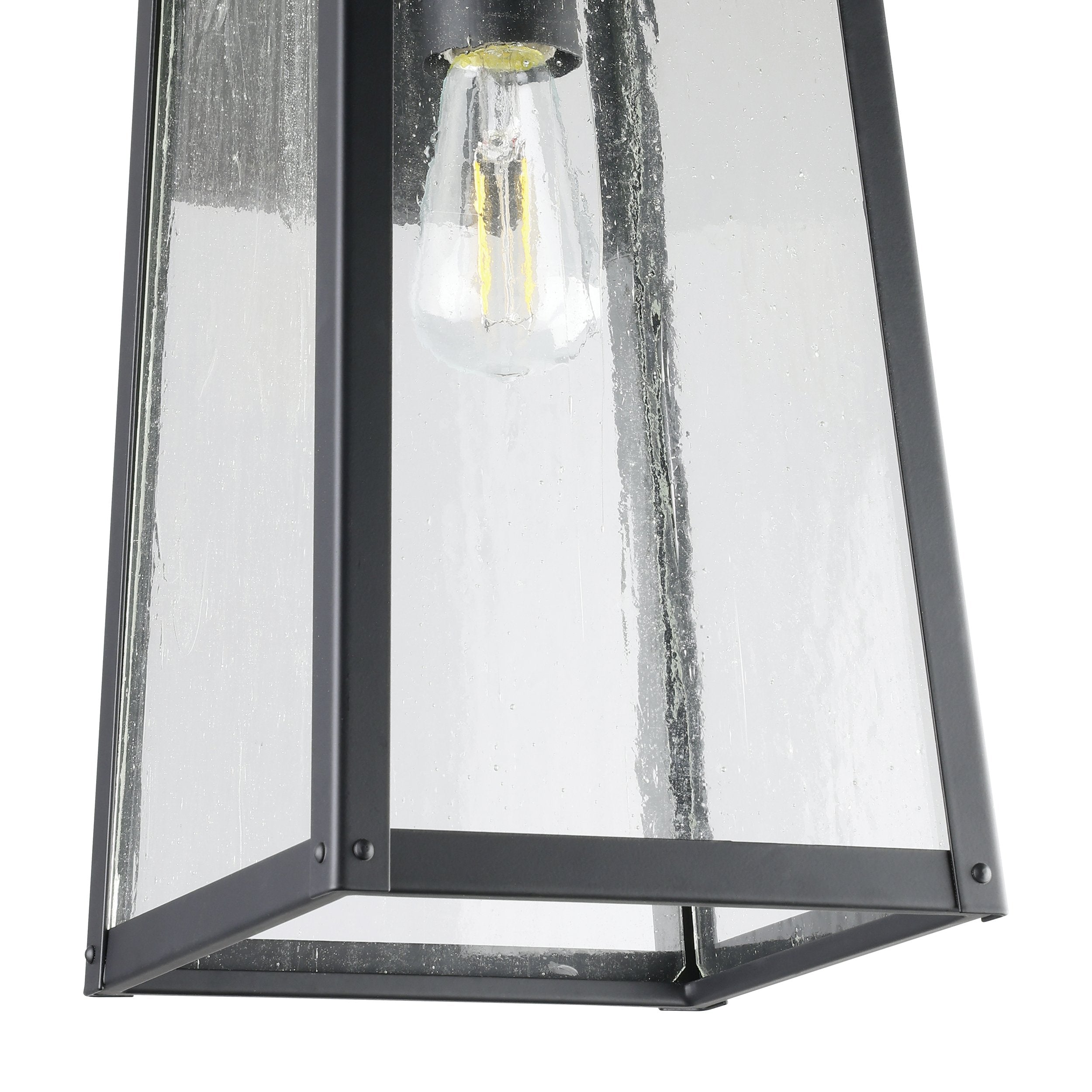 Salford 17-inch 1-light Matte Black Exterior Wall Sconce with Clear Antique Glass