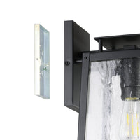 Salford 17-inch 1-light Matte Black Exterior Wall Sconce with Clear Antique Glass