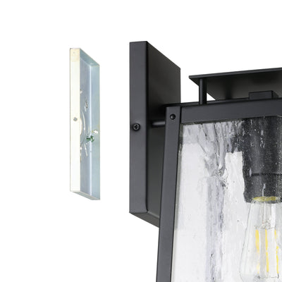 Salford 17-inch 1-light Matte Black Exterior Wall Sconce with Clear Antique Glass