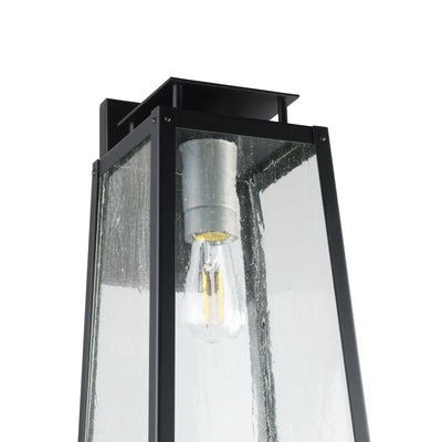 Salford 17-inch 1-light Matte Black Exterior Wall Sconce with Clear Antique Glass
