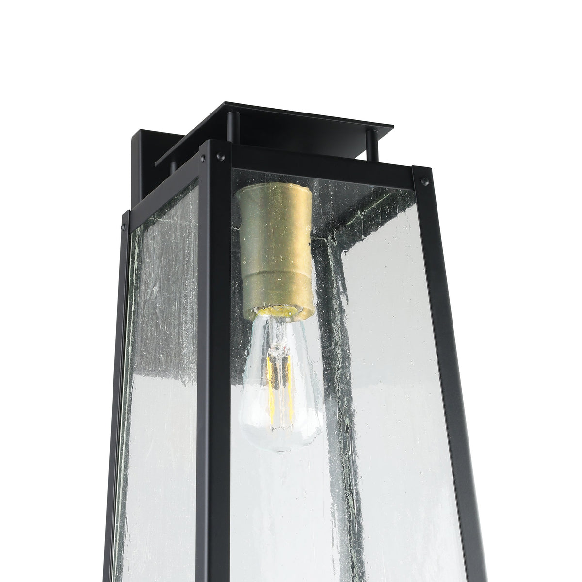 Salford 17-inch 1-light Matte Black Exterior Wall Sconce with Clear Antique Glass