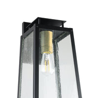 Salford 17-inch 1-light Matte Black Exterior Wall Sconce with Clear Antique Glass