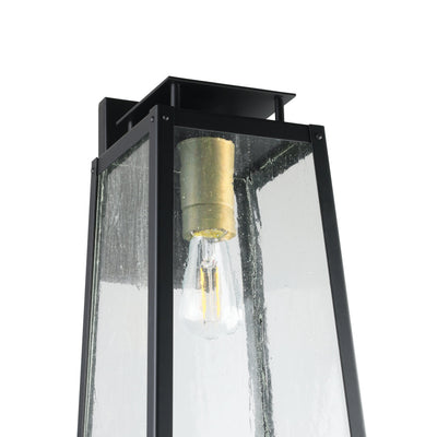 Salford 17-inch 1-light Matte Black Exterior Wall Sconce with Clear Antique Glass