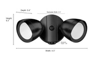 4.3''  Powder Coated Black 2 Light Flood Light