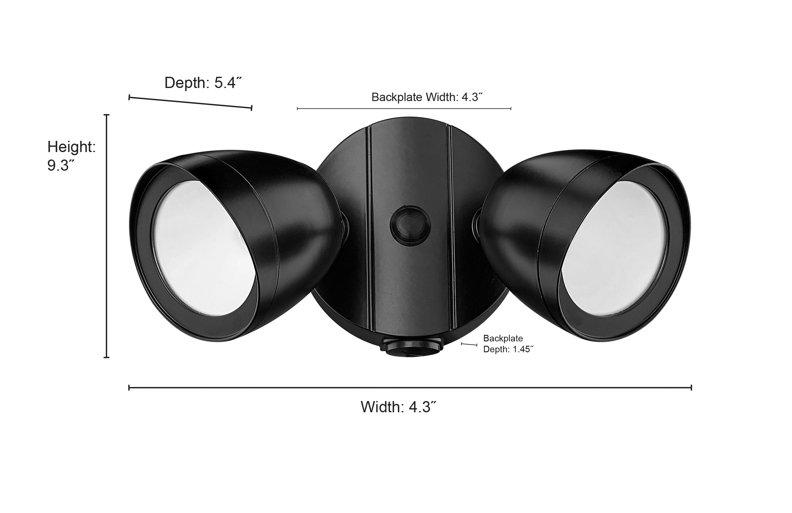4.3''  Powder Coated Black 2 Light Flood Light
