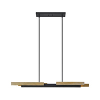 Grazia 48-inch 2-light Matte Black and Brushed Gold LED Linear Chandelier