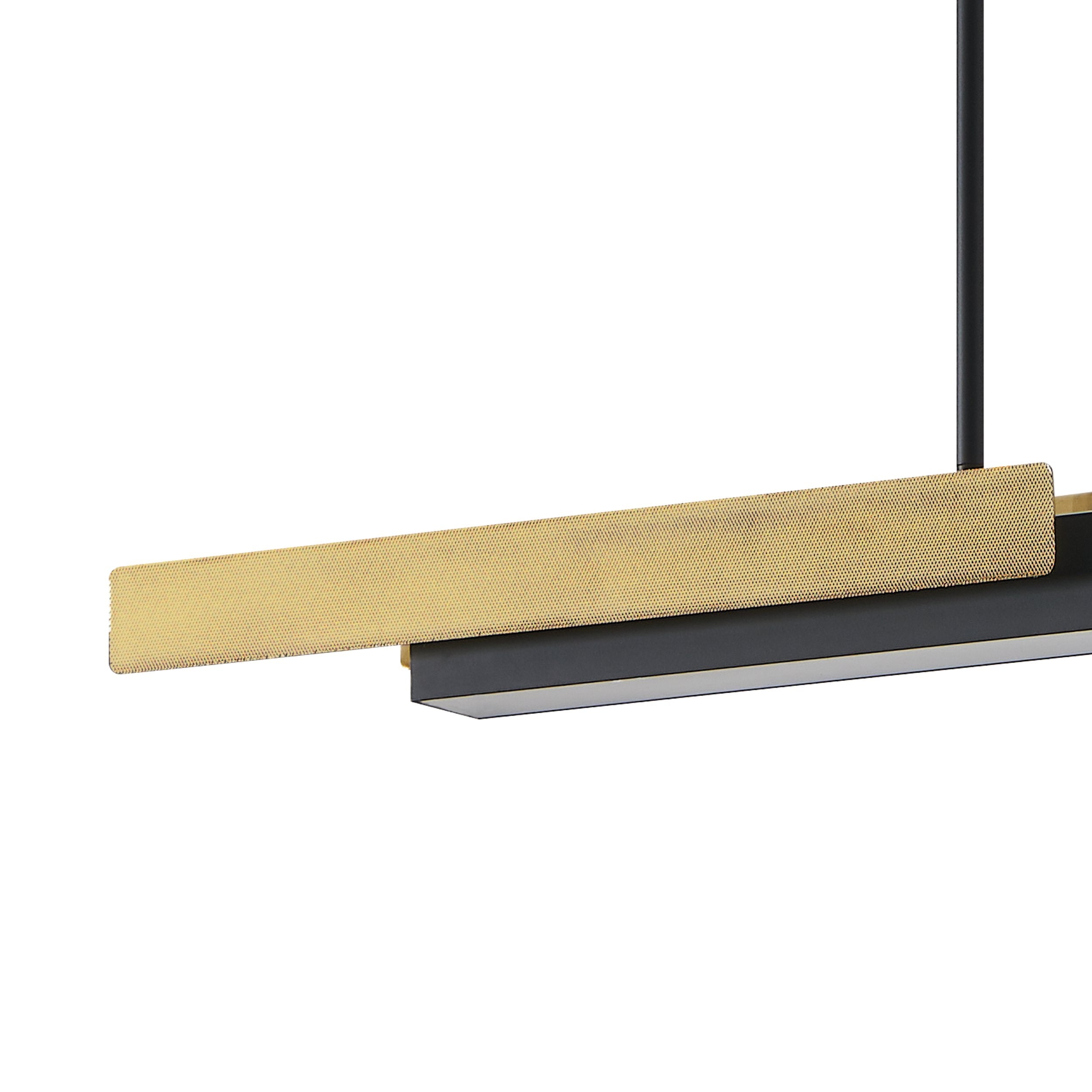 Grazia 48-inch 2-light Matte Black and Brushed Gold LED Linear Chandelier