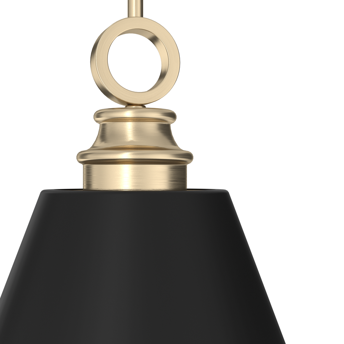 Klein 16-inch 3-light Alturas Gold and Flat Matte Black Pendant with Metal Shade