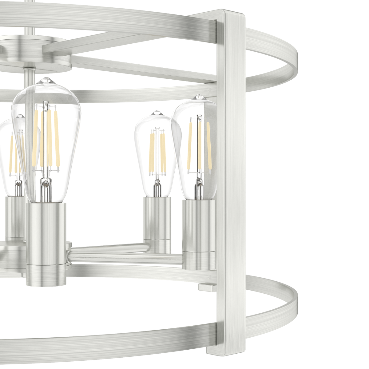 Astwood 26-inch 6-light Brushed Nickel Drum Chandelier with Clear Glass