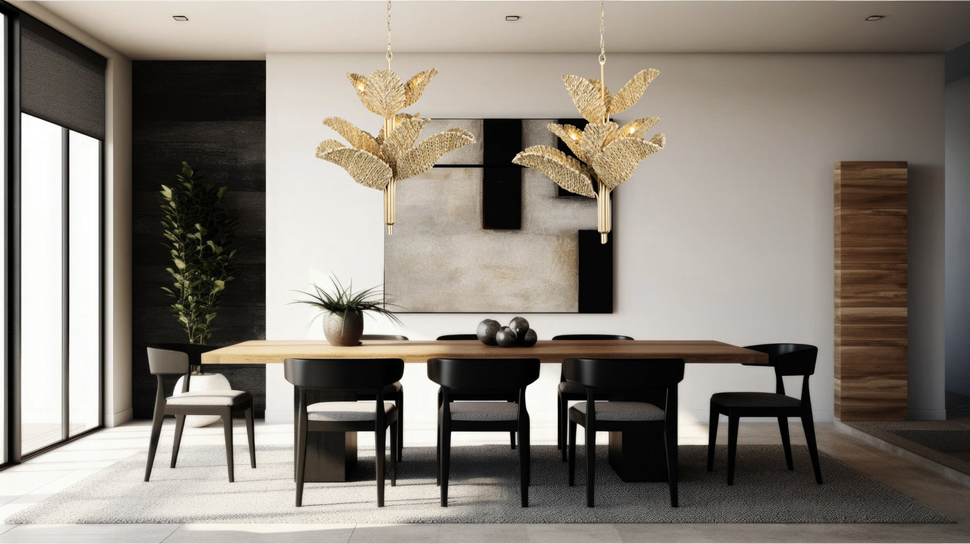 Banana Leaf 9 Light Chandelier