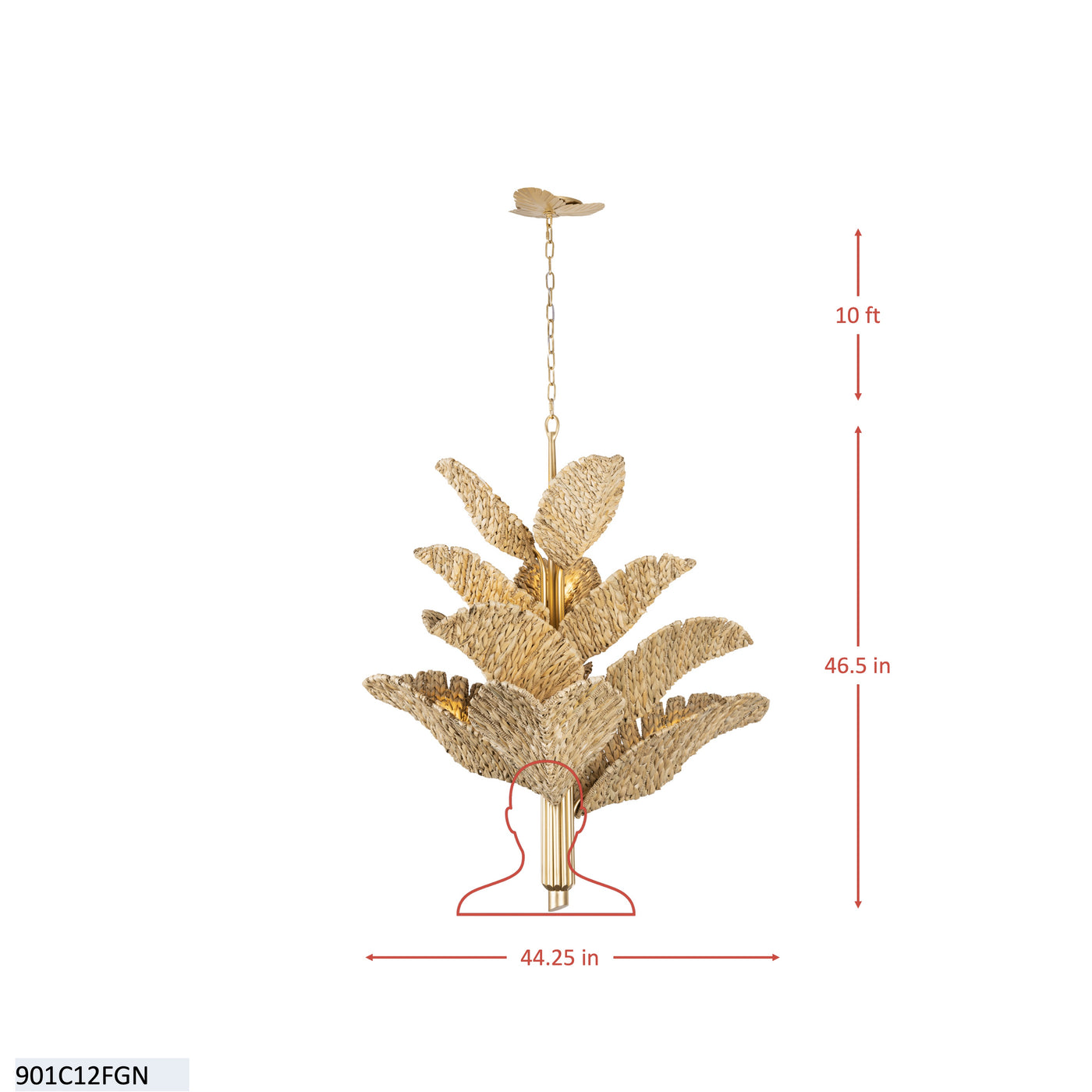 Banana Leaf 12 Light Chandelier