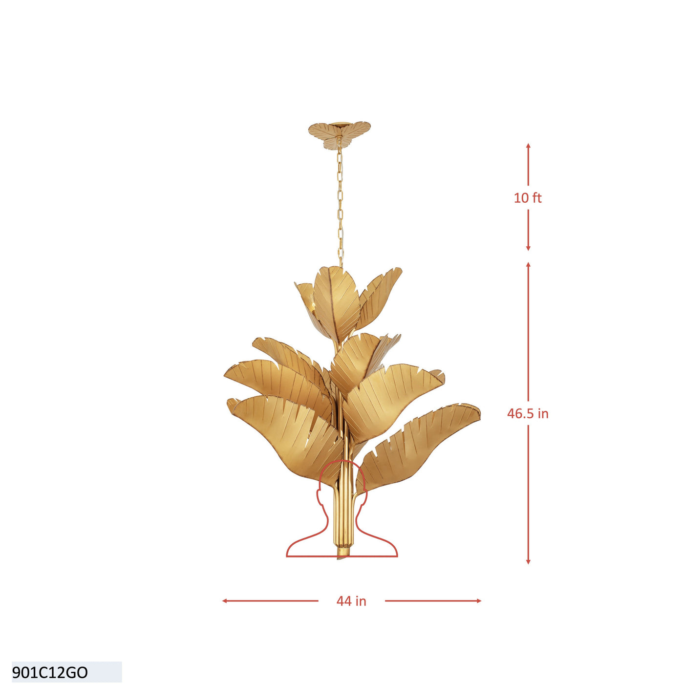 Banana Leaf 12 Light Chandelier
