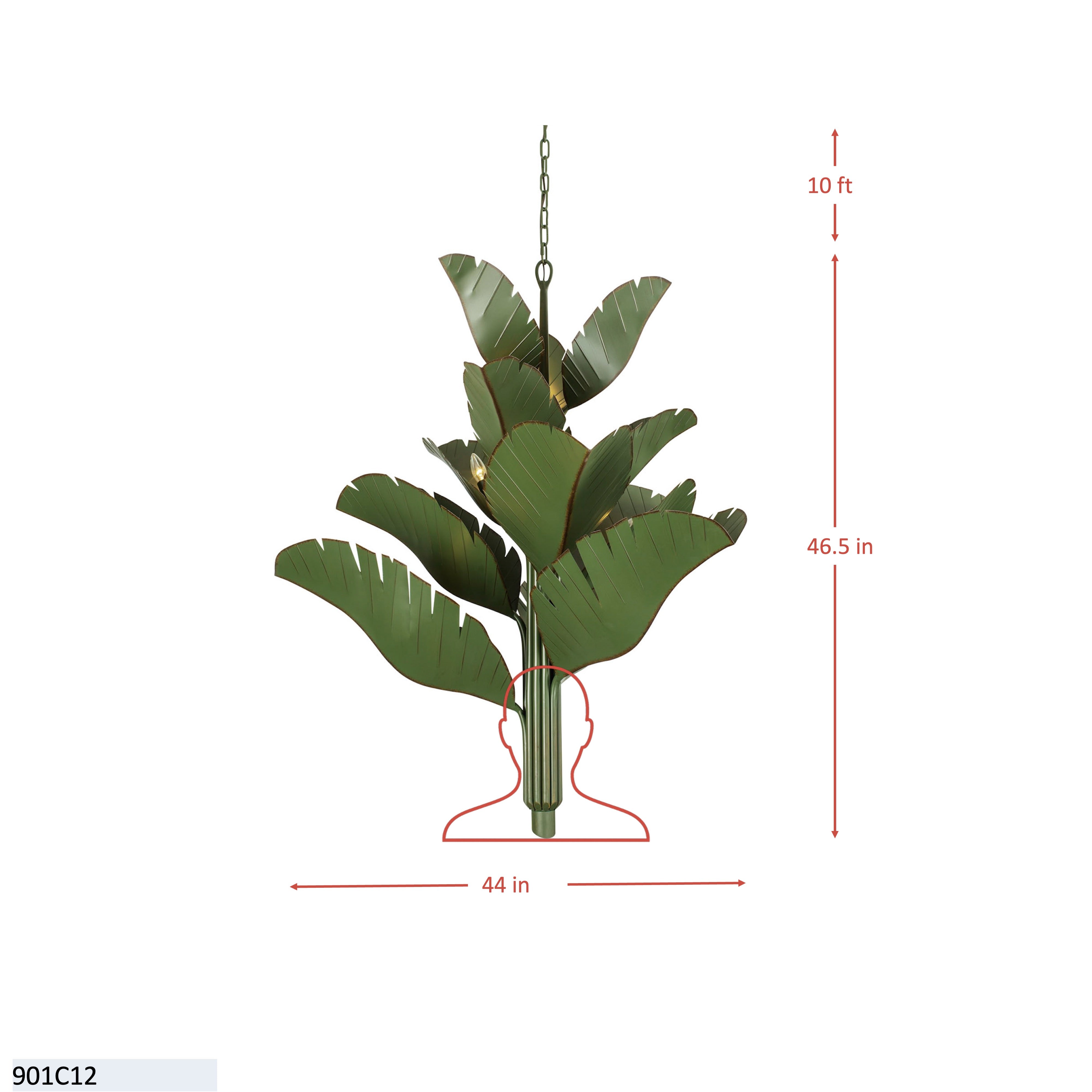 Banana Leaf 12 Light Chandelier