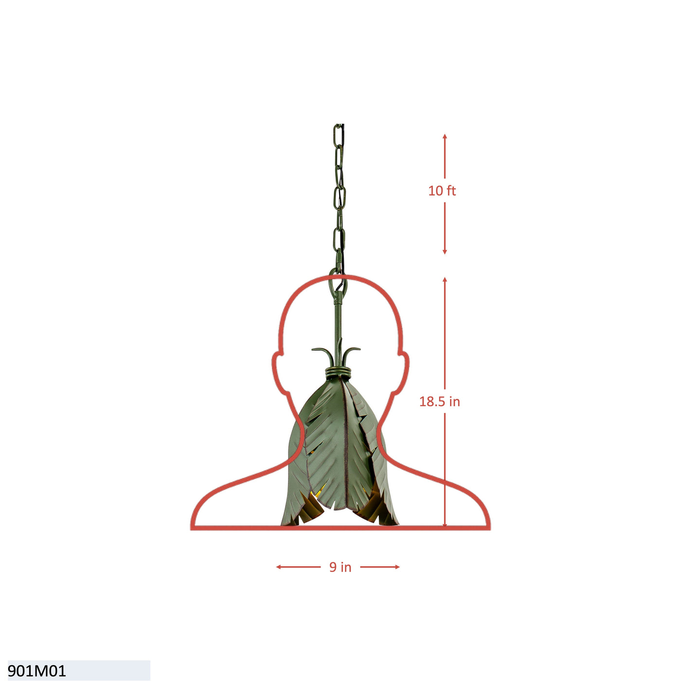 Banana Leaf 1 Light Mini Pendant