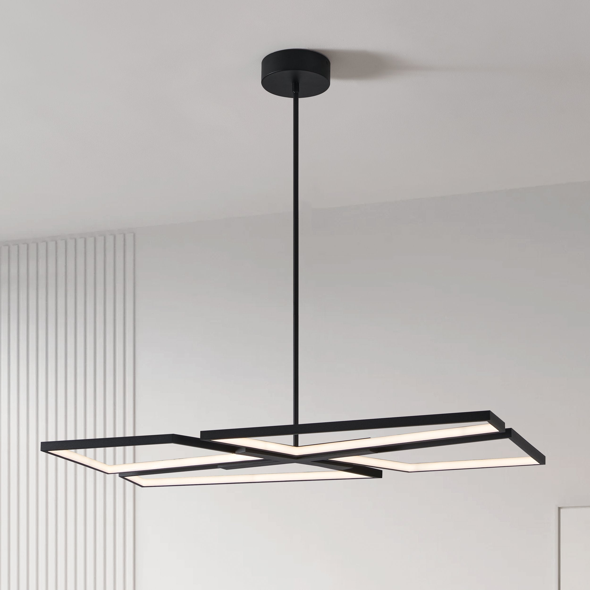 Alfie 40-inch 4-light Textured Black 3CCT LED Chandelier