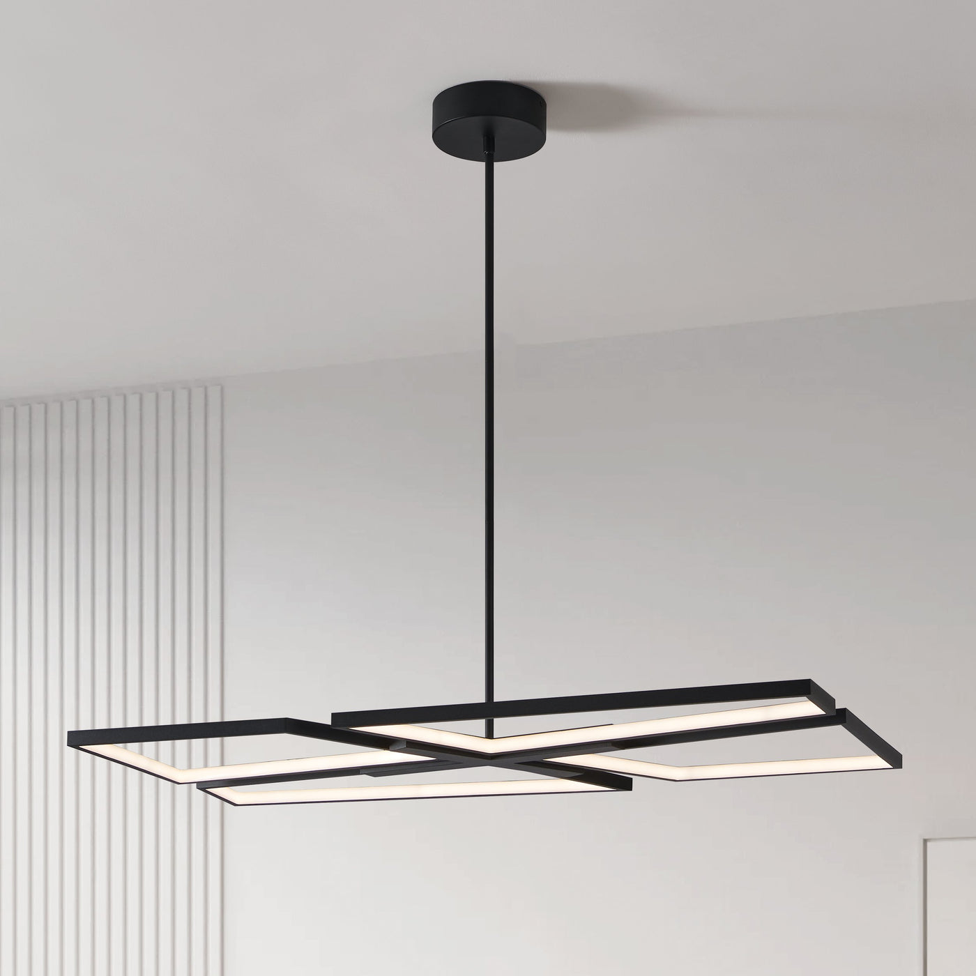 Alfie 40-inch 4-light Textured Black 3CCT LED Chandelier