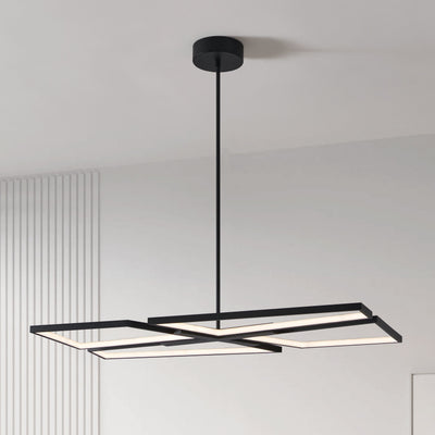 Alfie 40-inch 4-light Textured Black 3CCT LED Chandelier