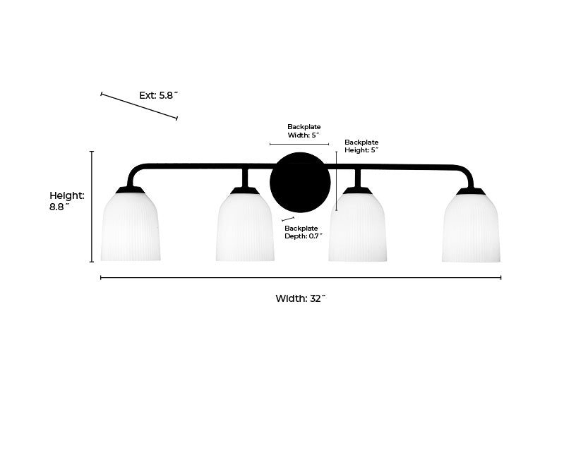 32'' Norah Brushed Nickel 4 Light Bath Vanity