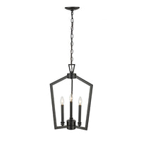 23'' Lizabeth Matte Black 3 Light Pendant