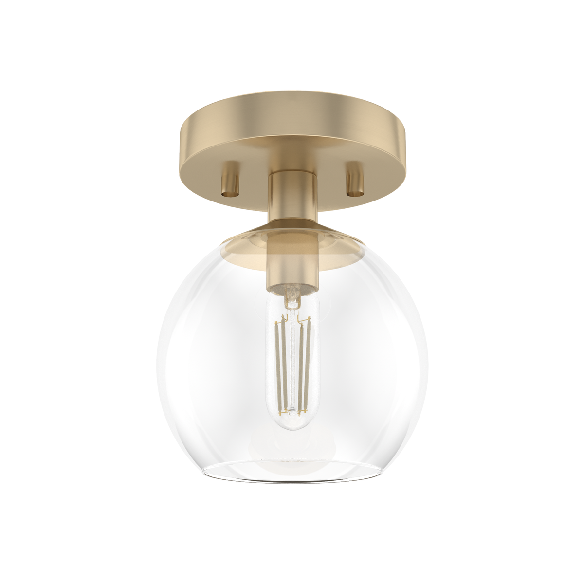 Xidane 6-inch 1-light Alturas Gold Globe Pendant with Clear Glass