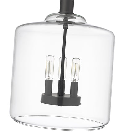 14.5'' Asheville Matte Black 3 Light Pendant