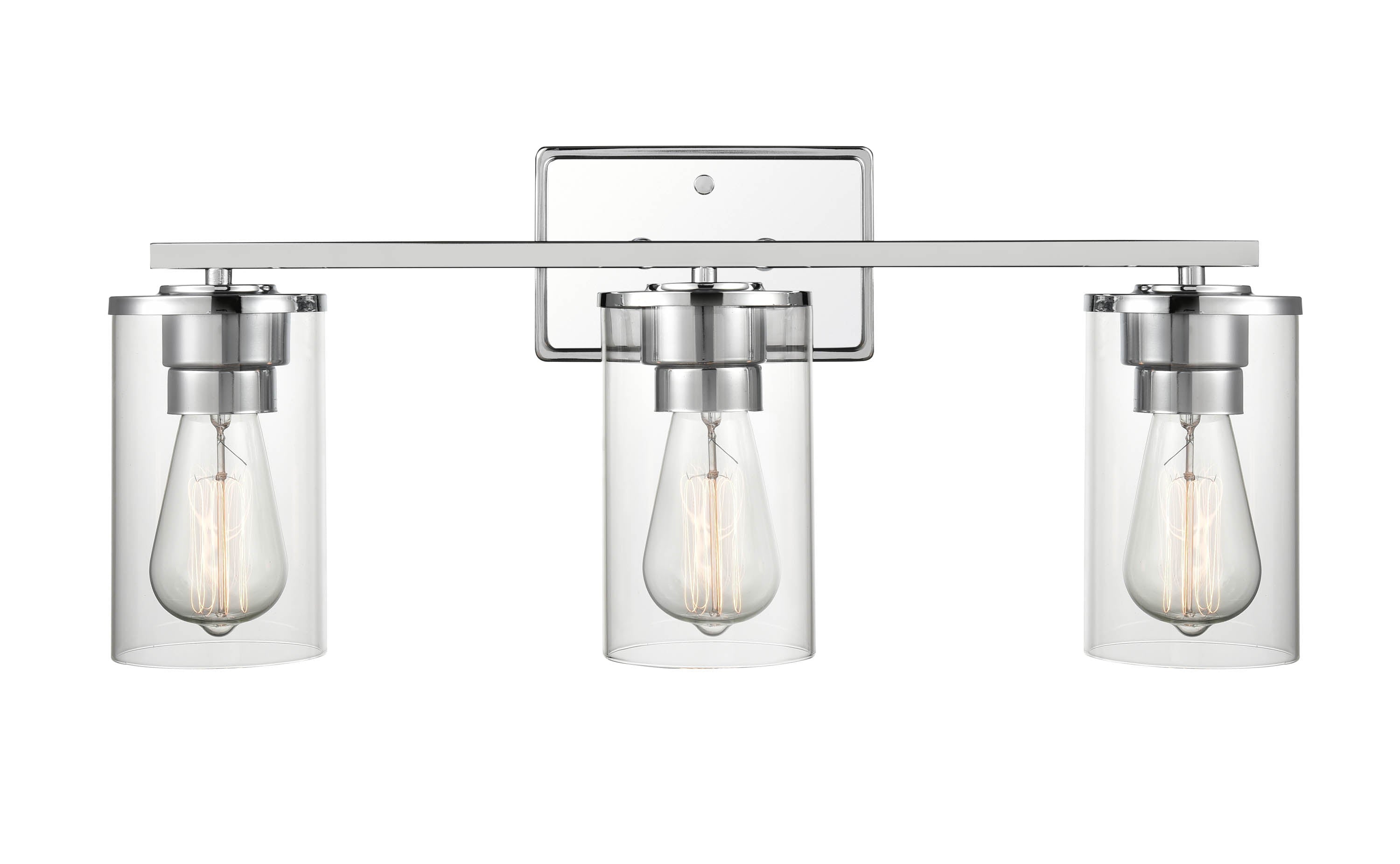 22-inch Verlana Chrome 3-Light Clear Glass Bathroom Vanity Light