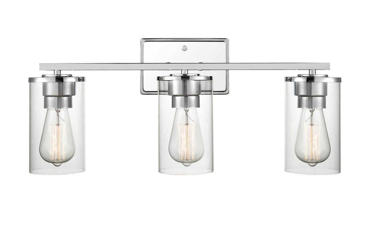 22-inch Verlana Chrome 3-Light Clear Glass Bathroom Vanity Light