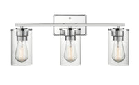 22-inch Verlana Chrome 3-Light Clear Glass Bathroom Vanity Light