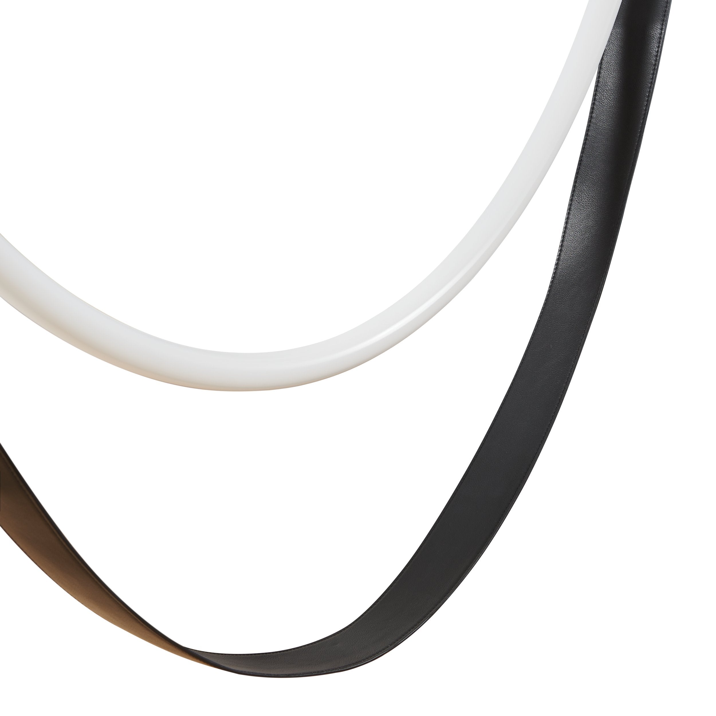 Ayers 59-inch 1-light Champagne Gold with Black and Brown Faux Leather 5CCT LED Linear Chandelier