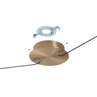 Ayers 59-inch 1-light Champagne Gold with Black and Brown Faux Leather 5CCT LED Linear Chandelier