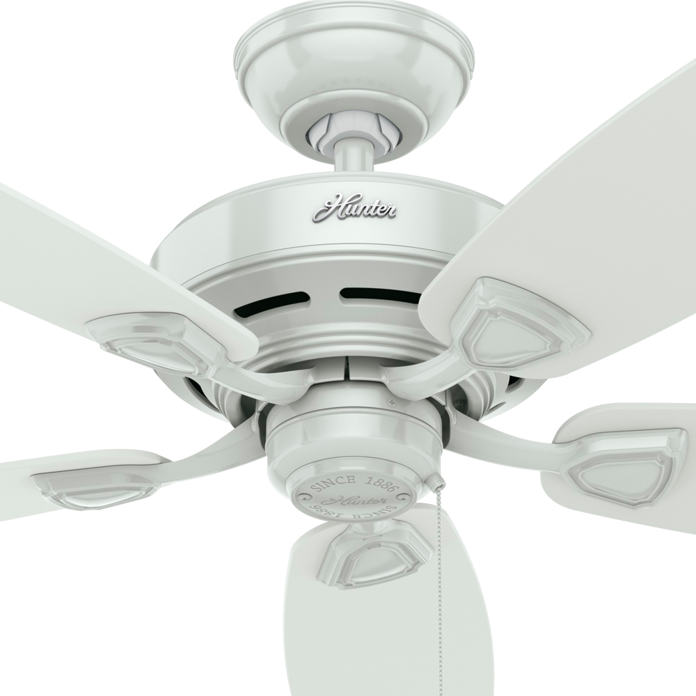 48 inch Sea Wind White Damp Rated Ceiling Fan and Pull Chain