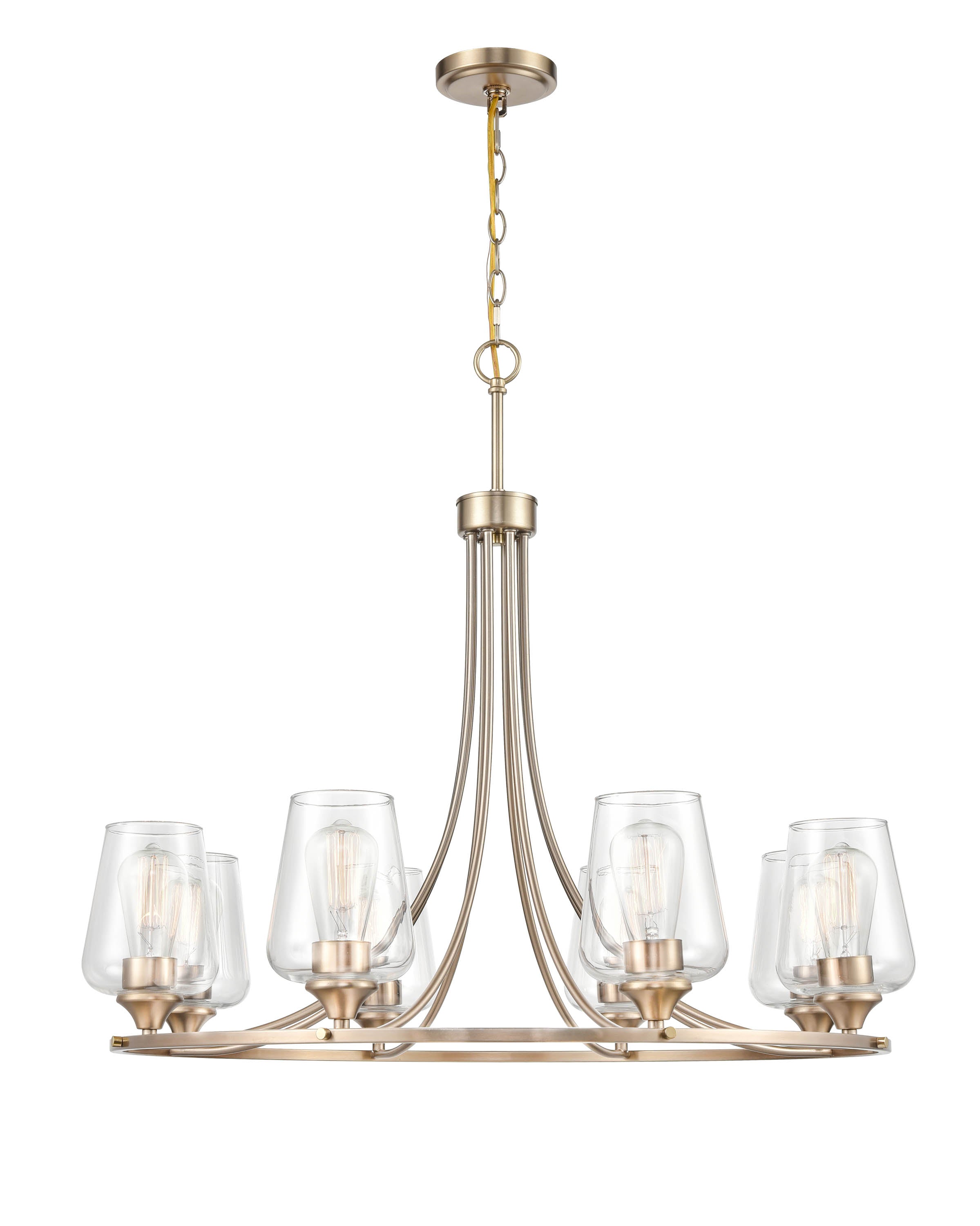 28'' Ashford Modern Gold 8 Light Chandelier